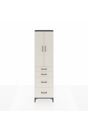 Arges Dolap 2 Raflı 4 Çekmeceli Tek Askılı 60x30x221 Antrasit-Aytaşı