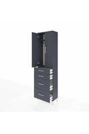 Arges Dolap 2 Raflı 4 Çekmeceli Tek Askılı 60x30x221 Antrasit-Antrasit