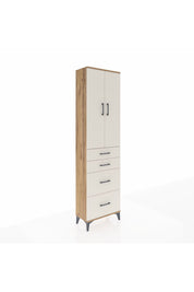 Arges Dolap 2 Raflı 4 Çekmeceli Tek Askılı 60x30x221 Çam-Aytaşı