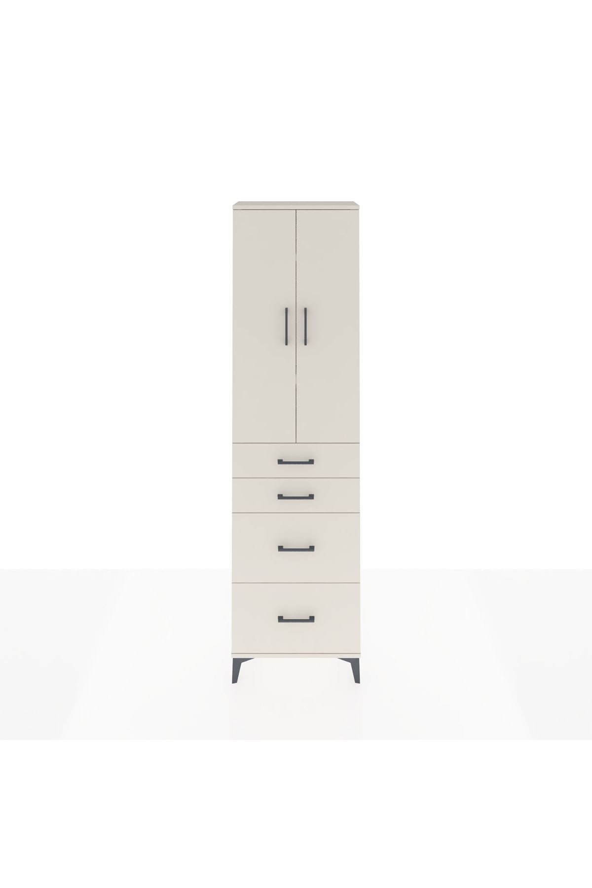 Arges Dolap 3 Raflı 4 Çekmeceli 2 Kapaklı 60x30x221 Aytaşı-Aytaşı