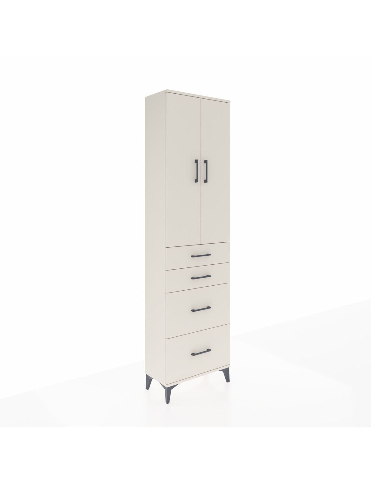 Arges Dolap 3 Raflı 4 Çekmeceli 2 Kapaklı 60x30x221 Aytaşı-Aytaşı