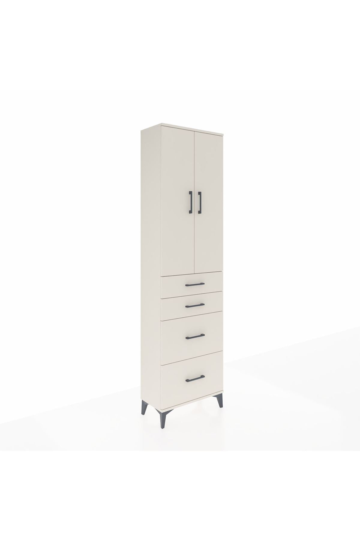 Arges Dolap 3 Raflı 4 Çekmeceli 2 Kapaklı 60x30x221 Aytaşı-Aytaşı