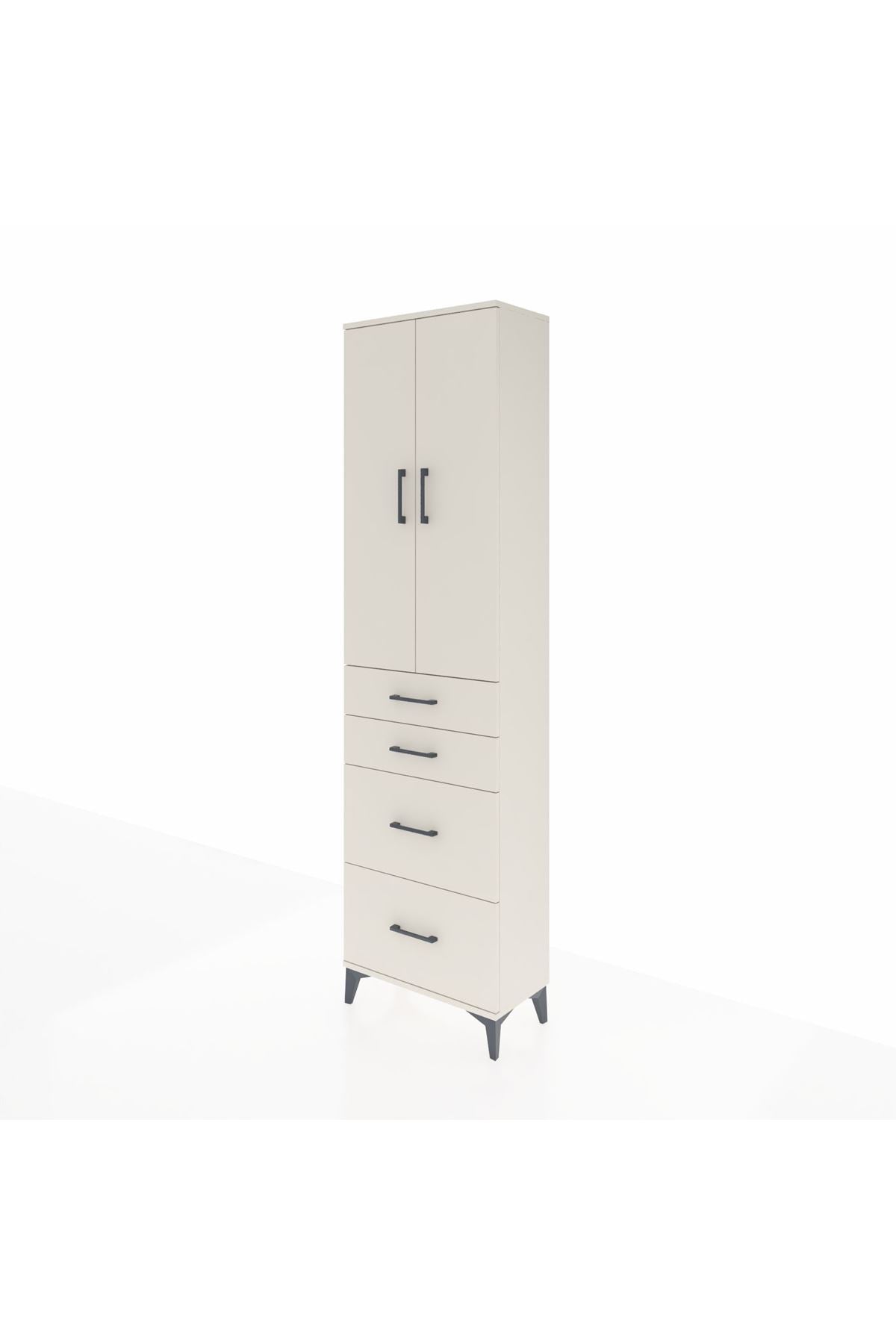 Arges Dolap 3 Raflı 4 Çekmeceli 2 Kapaklı 60x30x221 Aytaşı-Aytaşı