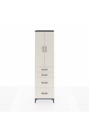 Arges Dolap 3 Raflı 4 Çekmeceli 2 Kapaklı 60x30x221 Antrasit-Aytaşı