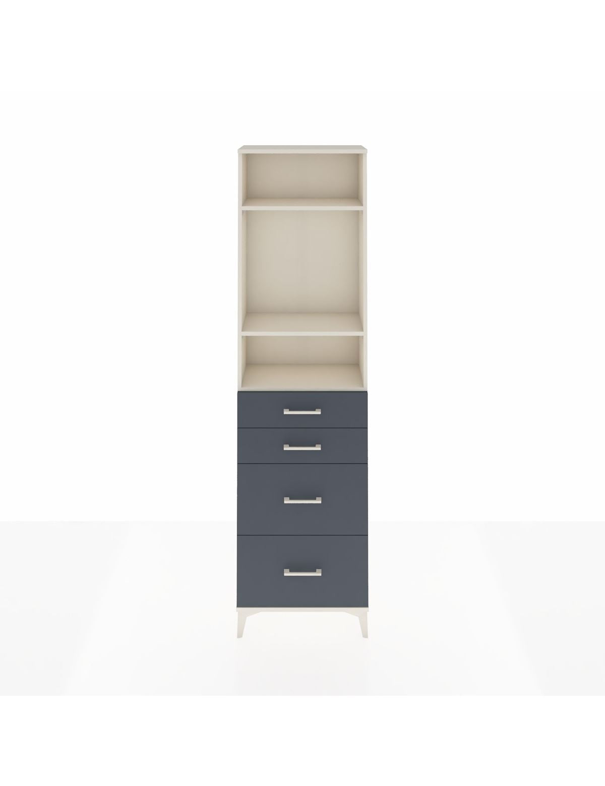 Arges Dolap 3 Raflı 4 Çekmeceli 60x30x221 Aytaşı-Antrasit