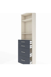 Arges Dolap 3 Raflı 4 Çekmeceli 60x30x221 Aytaşı-Antrasit