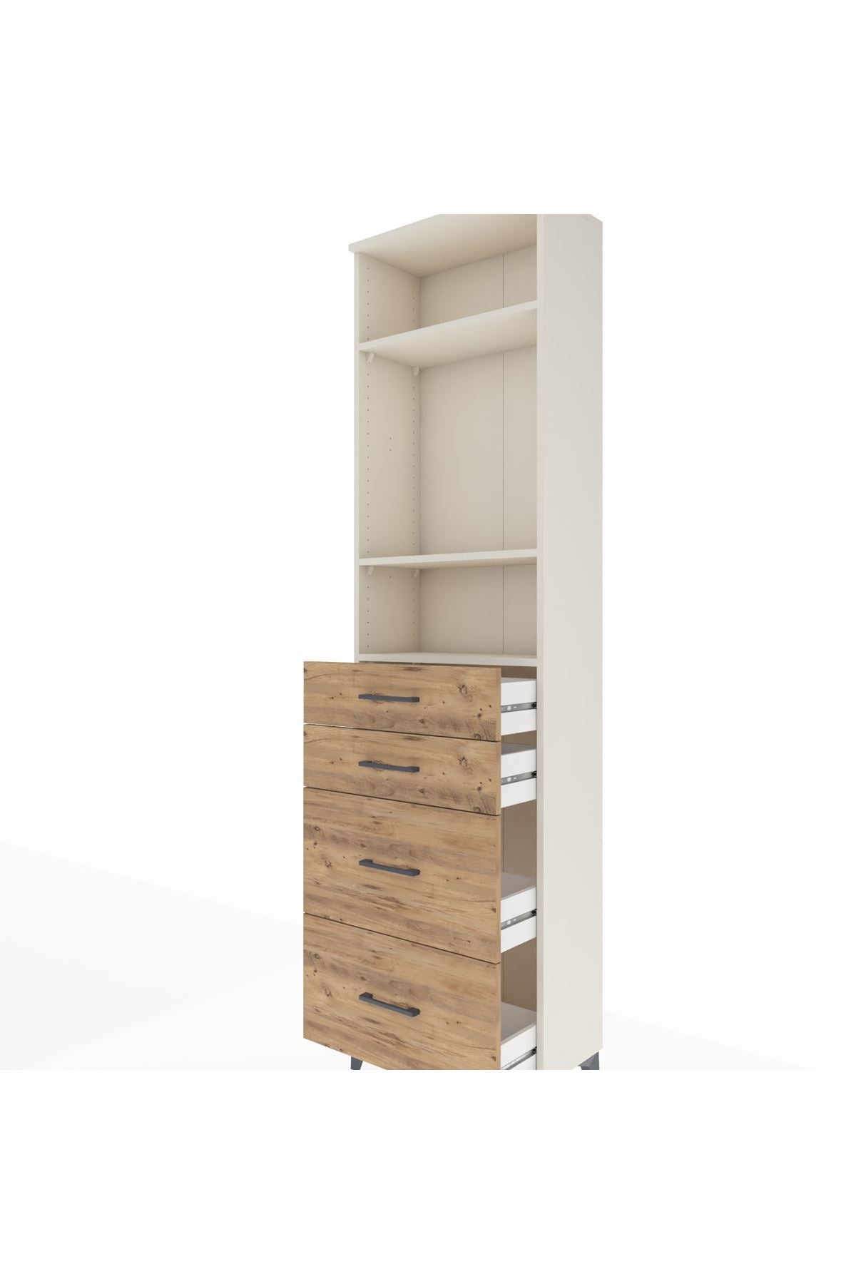 Arges Dolap 3 Raflı 4 Çekmeceli 60x30x221 Aytaşı-Çam