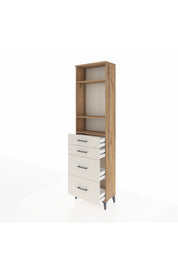 Arges Dolap 3 Raflı 4 Çekmeceli 60x30x221 Çam-Aytaşı