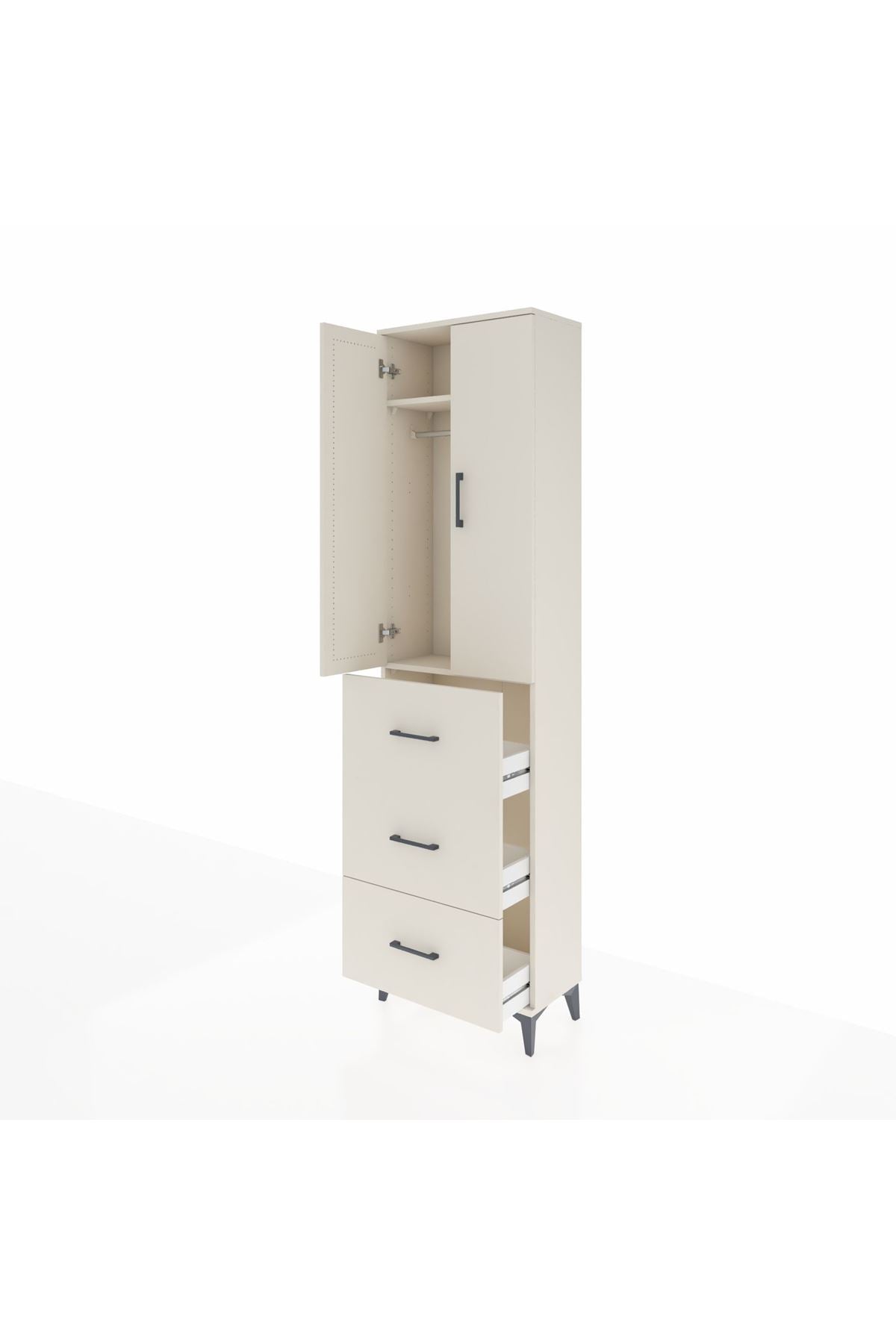 Arges Dolap 2 Raflı 3 Çekmeceli Tek Askılı 60x30x221 Aytaşı-Aytaşı