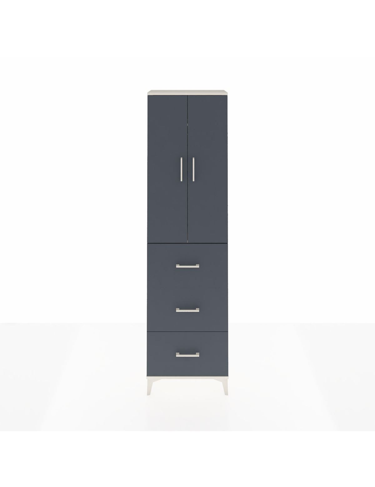 Arges Dolap 2 Raflı 3 Çekmeceli Tek Askılı 60x30x221 Aytaşı-Antrasit