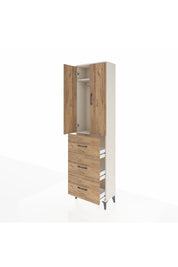 Arges Dolap 2 Raflı 3 Çekmeceli Tek Askılı 60x30x221 Aytaşı-Çam