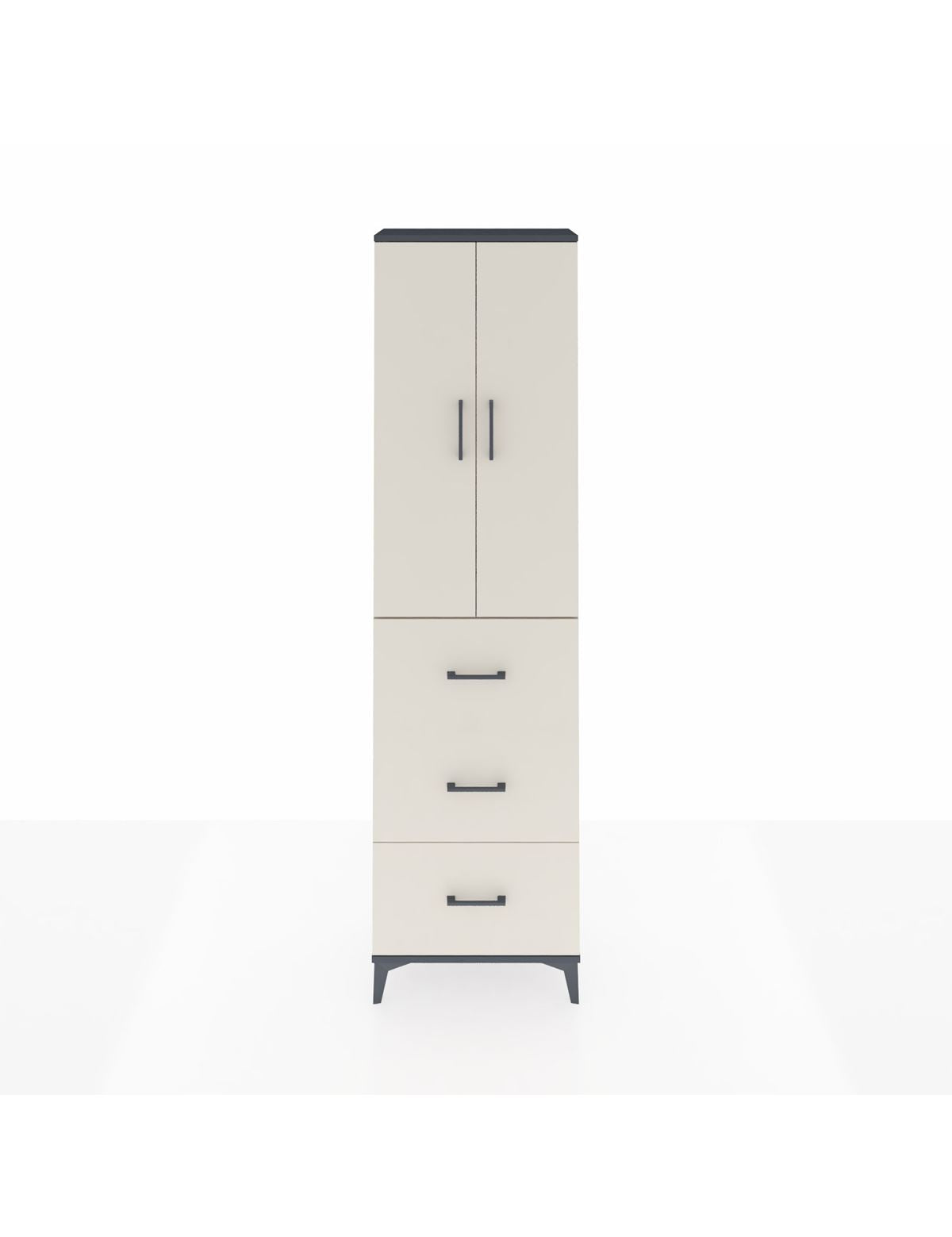 Arges Dolap 2 Raflı 3 Çekmeceli Tek Askılı 60x30x221 Antrasit-Aytaşı