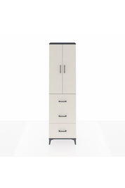 Arges Dolap 2 Raflı 3 Çekmeceli Tek Askılı 60x30x221 Antrasit-Aytaşı