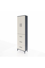 Arges Dolap 2 Raflı 3 Çekmeceli Tek Askılı 60x30x221 Antrasit-Aytaşı