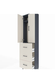 Arges Dolap 2 Raflı 3 Çekmeceli Tek Askılı 60x30x221 Antrasit-Aytaşı