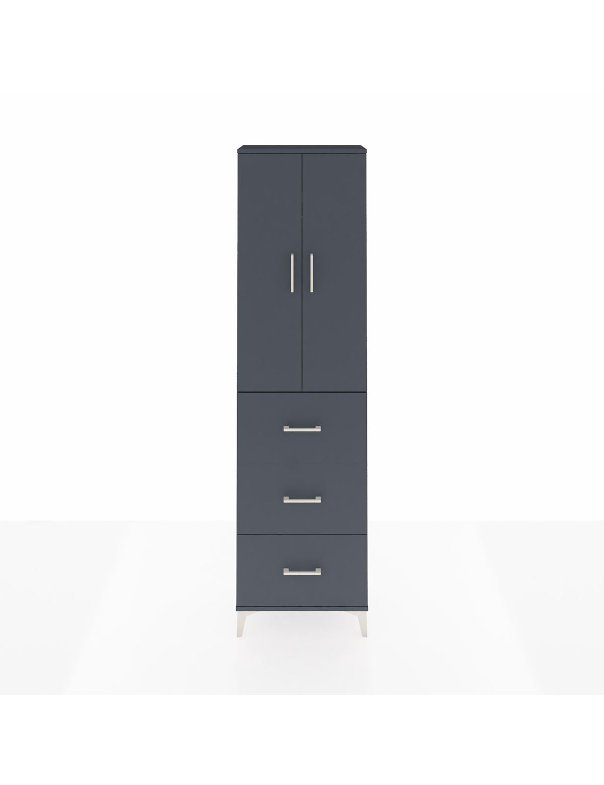 Arges Dolap 2 Raflı 3 Çekmeceli Tek Askılı 60x30x221 Antrasit-Antrasit