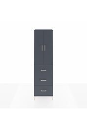 Arges Dolap 2 Raflı 3 Çekmeceli Tek Askılı 60x30x221 Antrasit-Antrasit