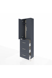 Arges Dolap 2 Raflı 3 Çekmeceli Tek Askılı 60x30x221 Antrasit-Antrasit