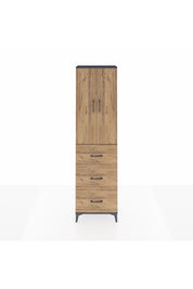 Arges Dolap 2 Raflı 3 Çekmeceli Tek Askılı 60x30x221 Antrasit-Çam