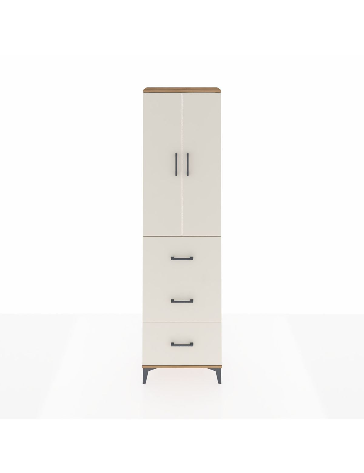 Arges Dolap 2 Raflı 3 Çekmeceli Tek Askılı 60x30x221 Çam-Aytaşı