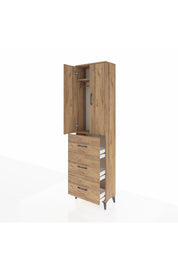 Arges Dolap 2 Raflı 3 Çekmeceli Tek Askılı 60x30x221 Çam-Çam