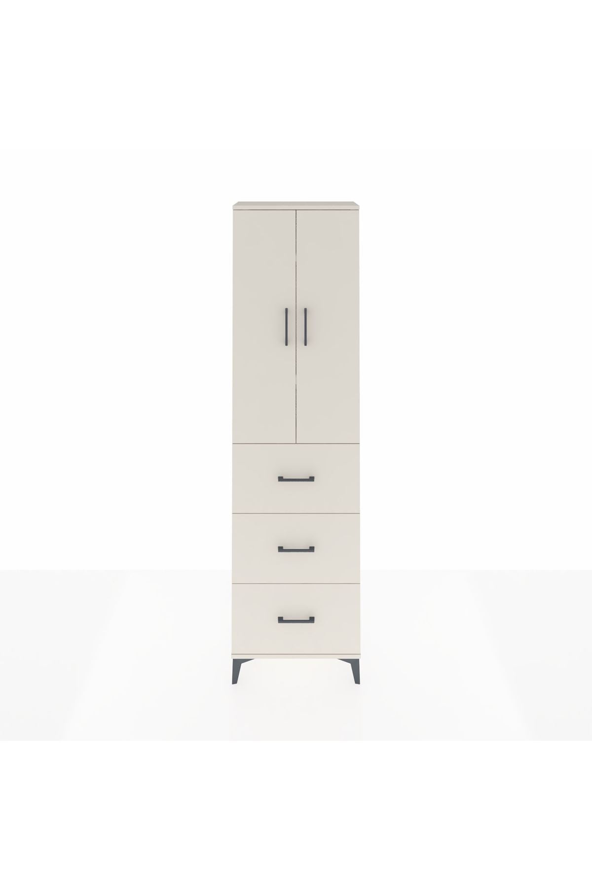 Arges Dolap 3 Raflı 3 Çekmeceli 2 Kapaklı 60x30x221 Aytaşı-Aytaşı