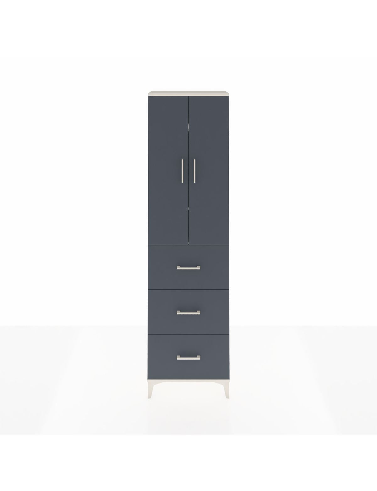 Arges Dolap 3 Raflı 3 Çekmeceli 2 Kapaklı 60x30x221 Aytaşı-Antrasit