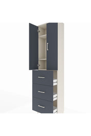 Arges Dolap 3 Raflı 3 Çekmeceli 2 Kapaklı 60x30x221 Aytaşı-Antrasit