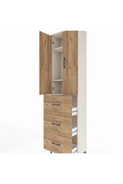 Arges Dolap 3 Raflı 3 Çekmeceli 2 Kapaklı 60x30x221 Aytaşı-Çam