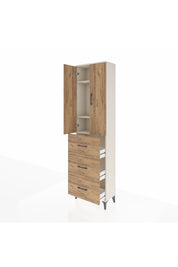 Arges Dolap 3 Raflı 3 Çekmeceli 2 Kapaklı 60x30x221 Aytaşı-Çam