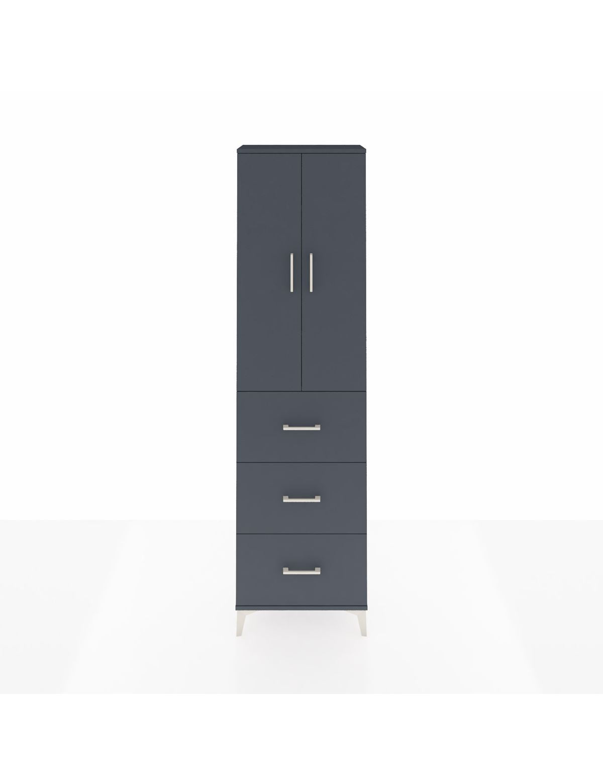 Arges Dolap 3 Raflı 3 Çekmeceli 2 Kapaklı 60x30x221 Antrasit-Antrasit