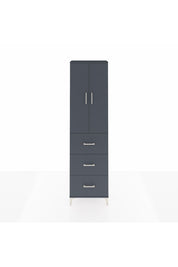 Arges Dolap 3 Raflı 3 Çekmeceli 2 Kapaklı 60x30x221 Antrasit-Antrasit