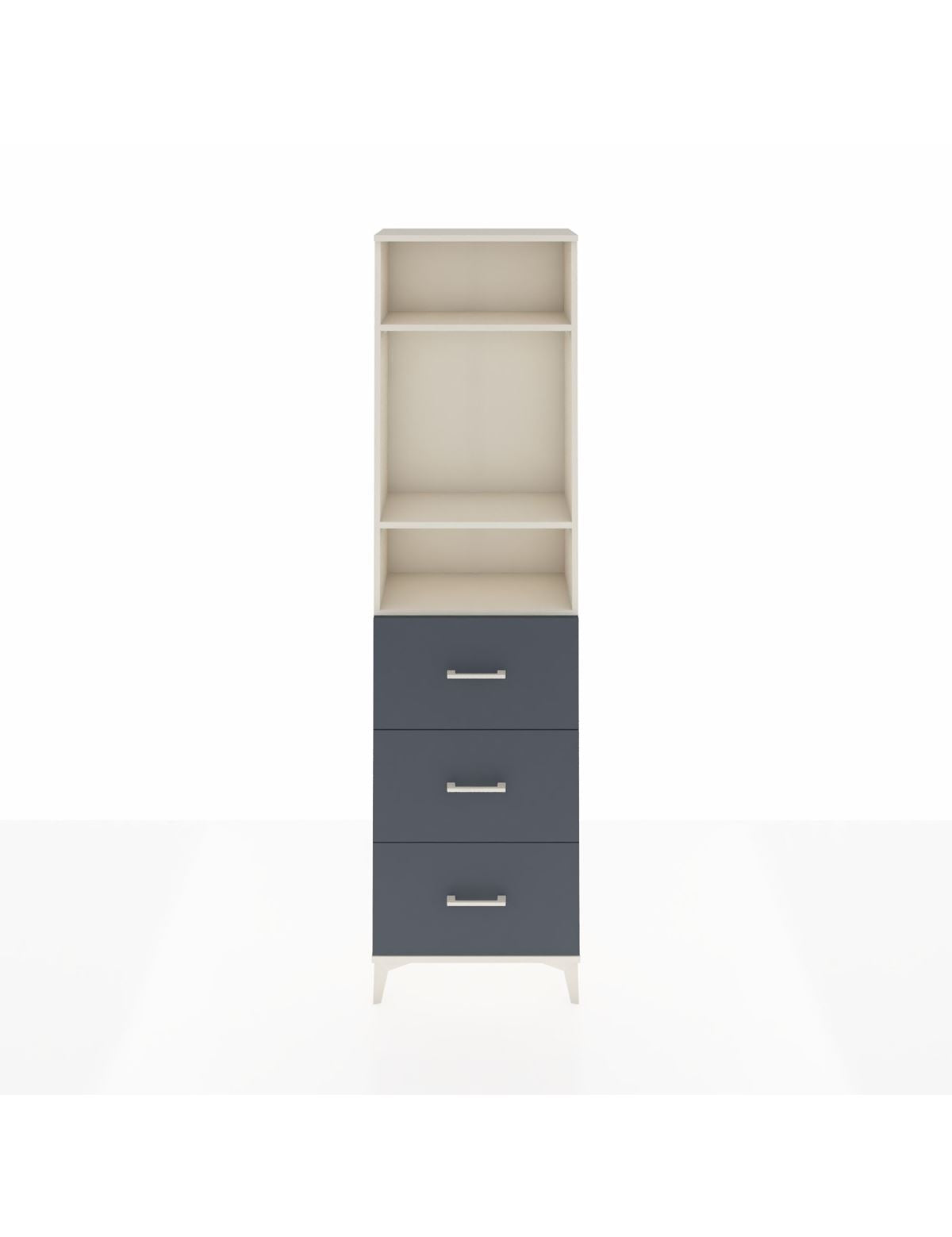 Arges Dolap 3 Raflı 3 Çekmeceli 60x30x221 Aytaşı-Antrasit