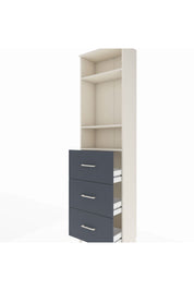 Arges Dolap 3 Raflı 3 Çekmeceli 60x30x221 Aytaşı-Antrasit