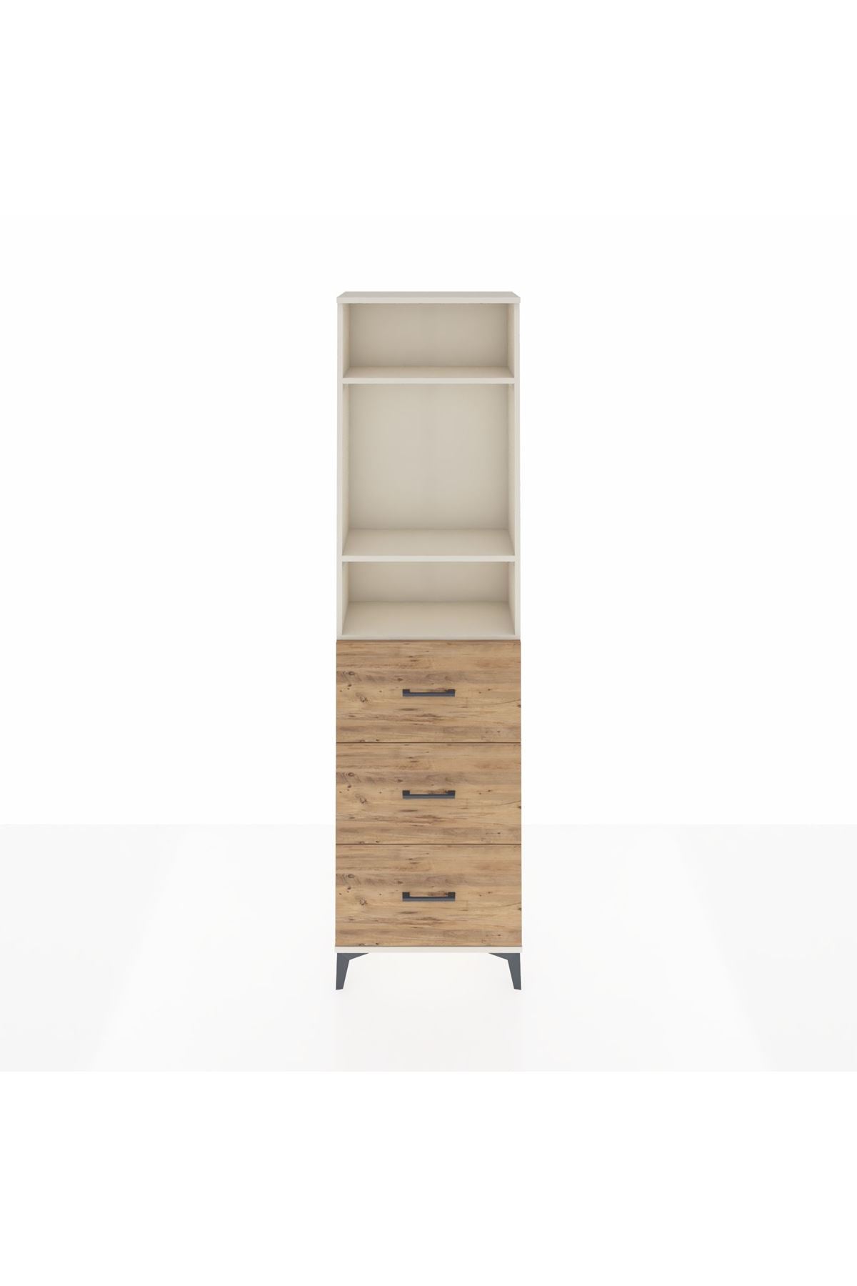 Arges Dolap 3 Raflı 3 Çekmeceli 60x30x221 Aytaşı-Çam