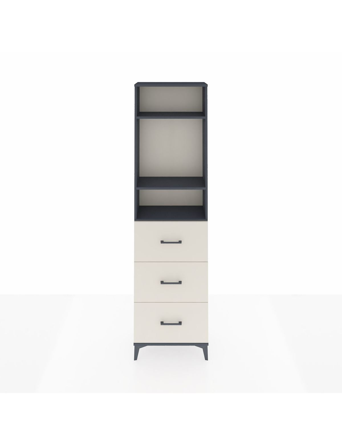 Arges Dolap 3 Raflı 3 Çekmeceli 60x30x221 Antrasit-Aytaşı