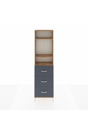 Arges Dolap 3 Raflı 3 Çekmeceli 60x30x221 Çam-Antrasit