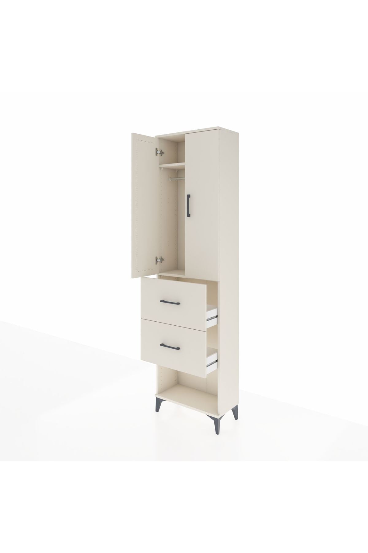 Arges Dolap 2 Raflı 2 Çekmeceli Tek Askılı 60x30x221 Aytaşı-Aytaşı