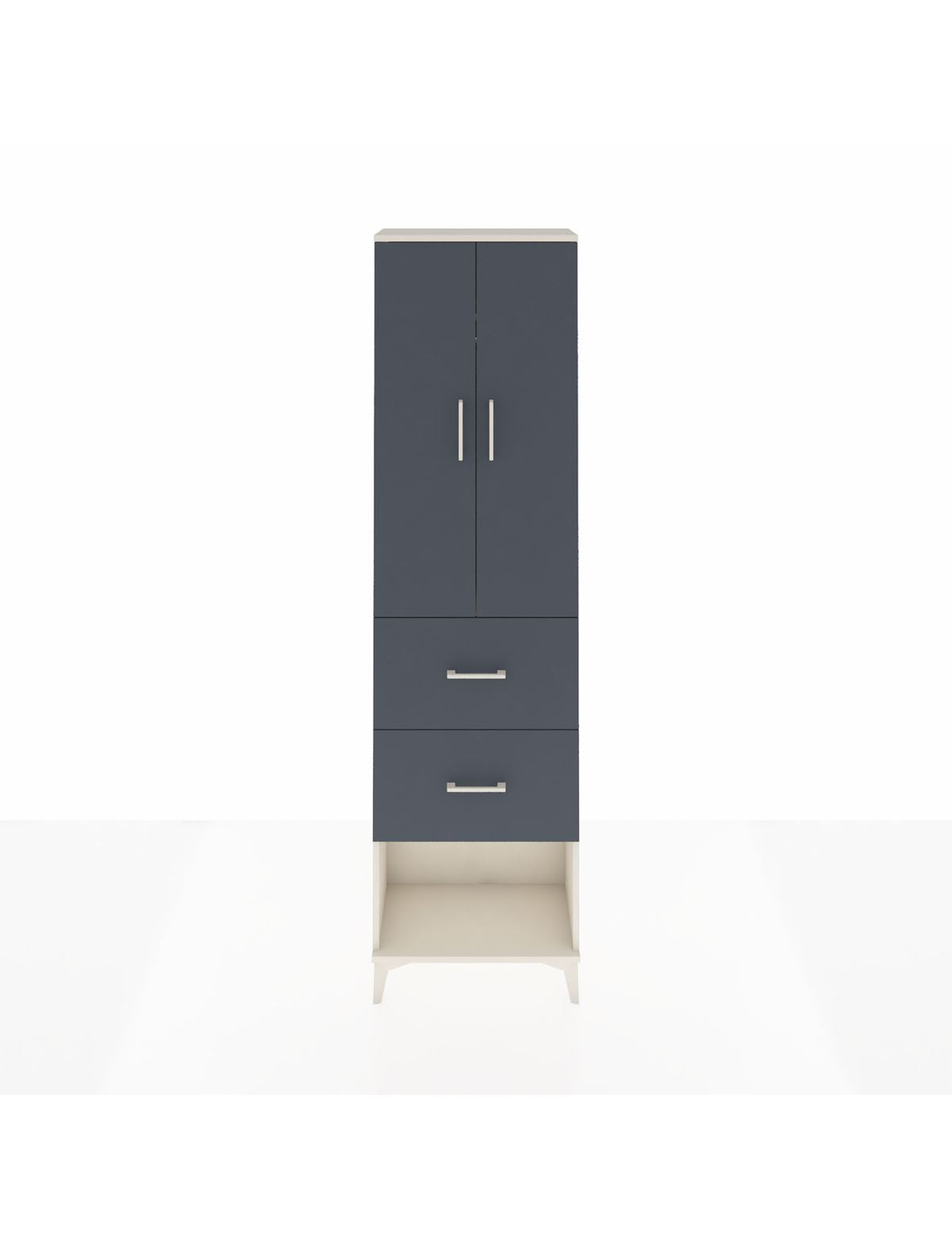 Arges Dolap 2 Raflı 2 Çekmeceli Tek Askılı 60x30x221 Aytaşı-Antrasit