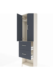 Arges Dolap 2 Raflı 2 Çekmeceli Tek Askılı 60x30x221 Aytaşı-Antrasit