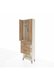 Arges Dolap 2 Raflı 2 Çekmeceli Tek Askılı 60x30x221 Aytaşı-Çam