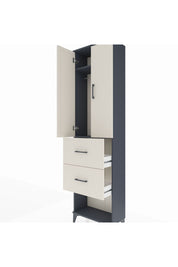 Arges Dolap 2 Raflı 2 Çekmeceli Tek Askılı 60x30x221 Antrasit-Aytaşı