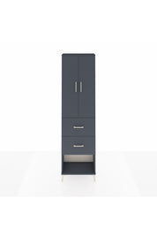 Arges Dolap 2 Raflı 2 Çekmeceli Tek Askılı 60x30x221 Antrasit-Antrasit