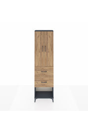 Arges Dolap 2 Raflı 2 Çekmeceli Tek Askılı 60x30x221 Antrasit-Çam