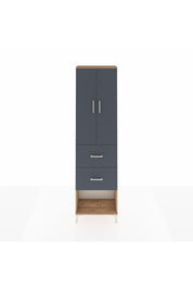 Arges Dolap 2 Raflı 2 Çekmeceli Tek Askılı 60x30x221 Çam-Antrasit