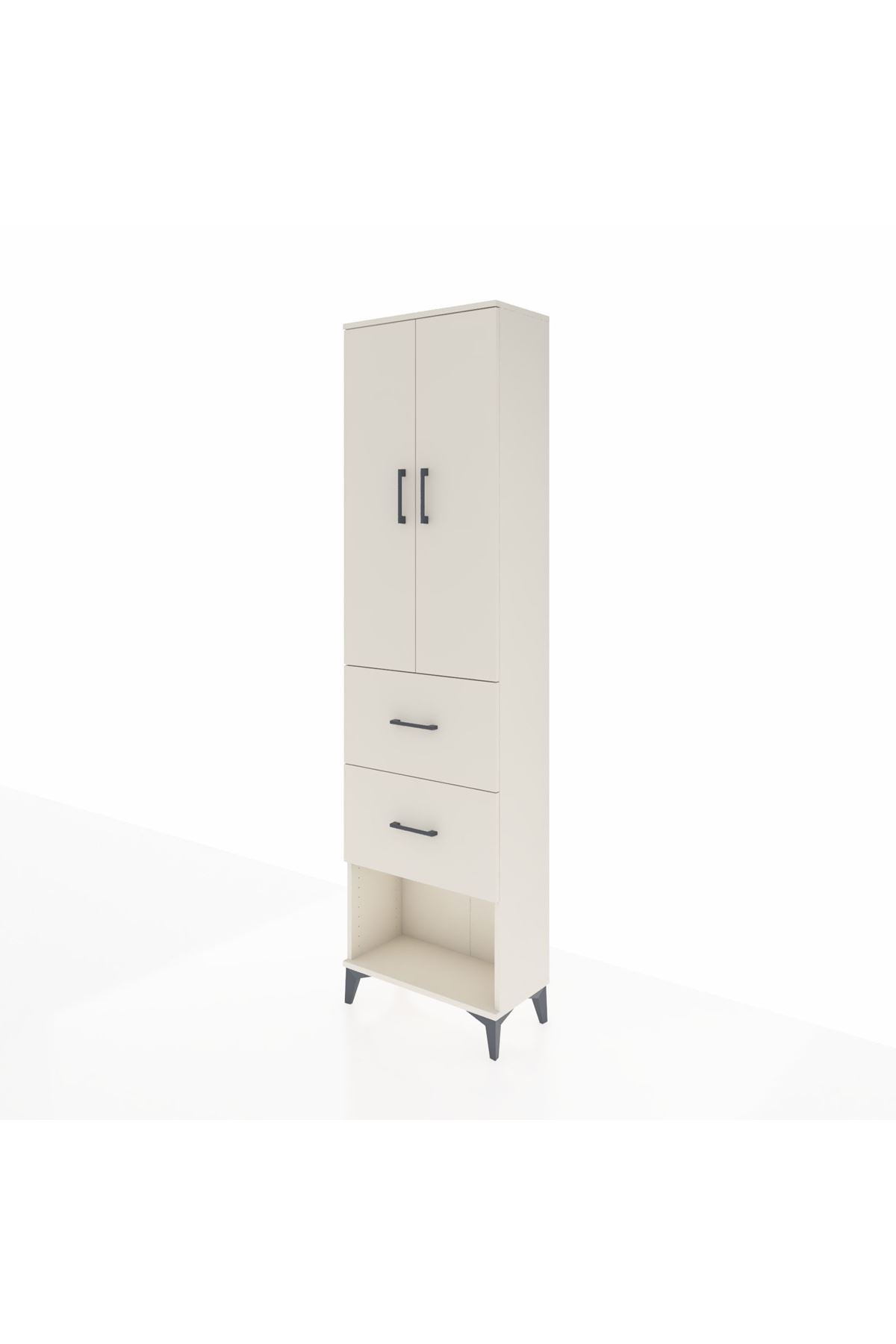 Arges Dolap 3 Raflı 2 Çekmeceli 2 Kapaklı 60x30x221 Aytaşı-Aytaşı