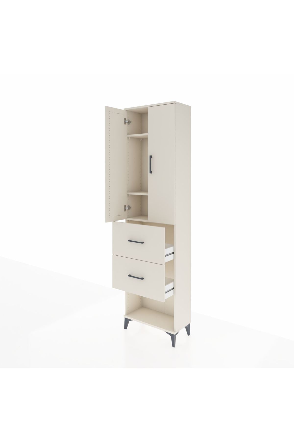 Arges Dolap 3 Raflı 2 Çekmeceli 2 Kapaklı 60x30x221 Aytaşı-Aytaşı