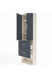 Arges Dolap 3 Raflı 2 Çekmeceli 2 Kapaklı 60x30x221 Aytaşı-Antrasit