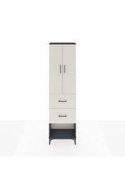 Arges Dolap 3 Raflı 2 Çekmeceli 2 Kapaklı 60x30x221 Antrasit-Aytaşı