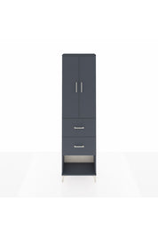 Arges Dolap 3 Raflı 2 Çekmeceli 2 Kapaklı 60x30x221 Antrasit-Antrasit